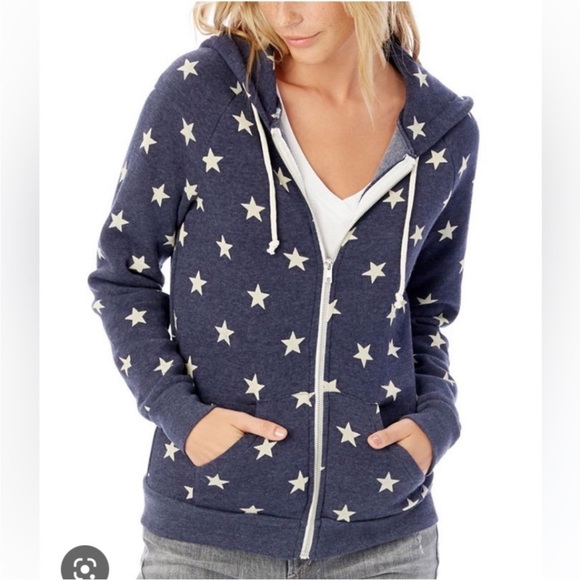 ALTERNATIVE APPAREL Adrian Eco Fleece Small Hooded Sweatshirt Green Hoodie - Picture 4 of 10